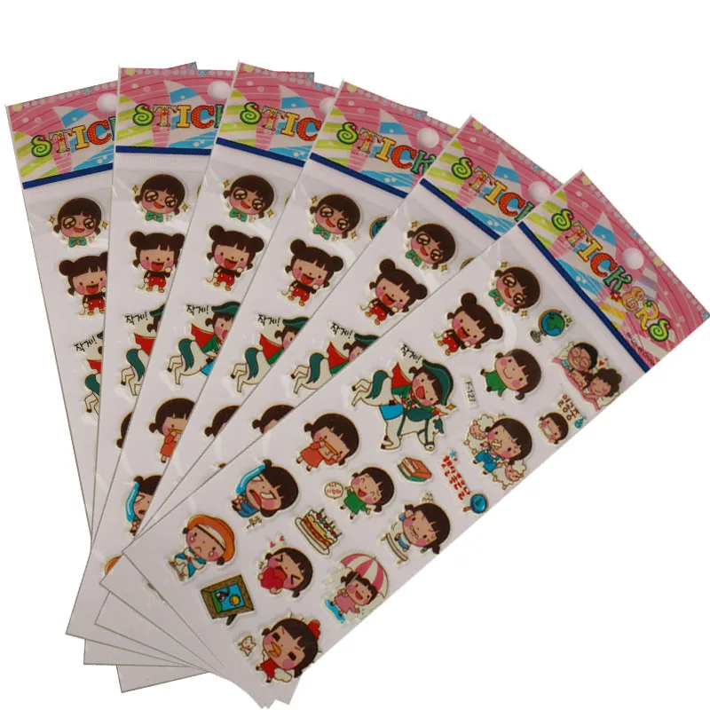 6 листов модный фильм бэймакс 3D стикер аниме прекрасный Crayon Shin-chan мультфильм детские игрушки для девочек на холодильник дневник - Цвет: F127-6