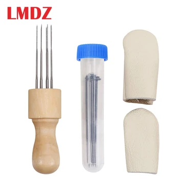 

LMDZ Needle Felting Tool Solid Wood Handle Felt Stitch Punch Tool 8pcs Wool Fleting Tools With 3 Size 18 Needles