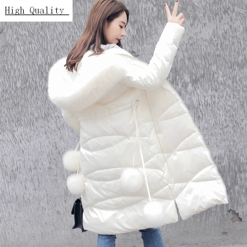 

Women Winter Coats Female 90% White Duck Down Jackets Slim Long Down Parka Real Fox Fur Hooded Warm Clothes 2020 LWL1351