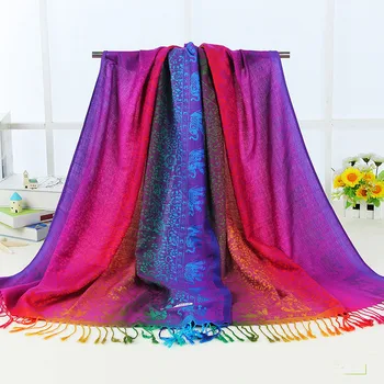 

Fashion Women Adult Scarves Winter National Style Elephant Print Knit Warm Long Scarf Shawl foulard femme bufanda sjaal Cachecol