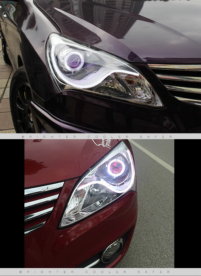Головной светильник для ELANTRA 2011- светодиодный головной светильник s для ELANTRA головной светильник Angel eye светодиодный передний светильник Bi-Xenon/светодиодный объектив xenon H