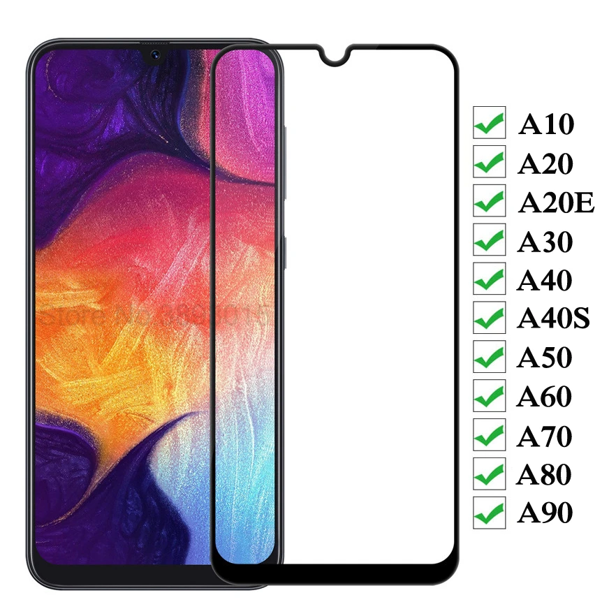 10H полное покрытие Защитная Стекло для samsung Galaxy A10 A20 A20E A30 A40 A40S A50 A60 A70 A80 A90 закаленное Экран защитная пленка