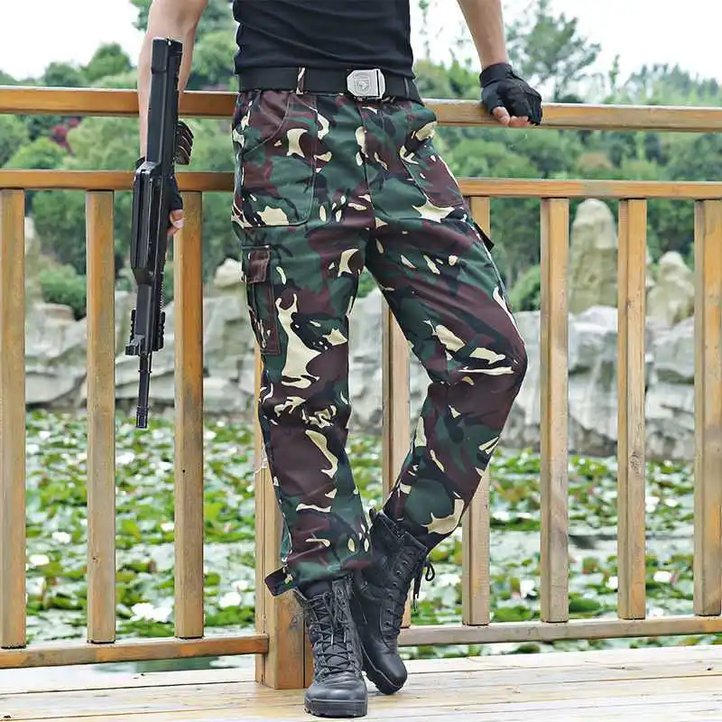 LSTGJ Camo Hombres Pantalones De Carga para Hombre Militar Negro