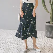 Женские шифоновые юбки средней длины с эластичной талией, летние плиссированные юбки с цветочным принтом, плиссированные юбки для женщин, женские универсальные юбки DV867