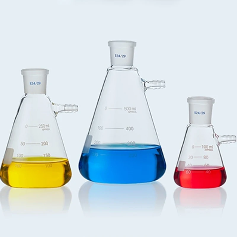 

1PCS 25ml to 2000ml Glass Vacuum Grinding Mouth Filtration Suction Flask Laboratory Filter Bottle with Upper Nozzle