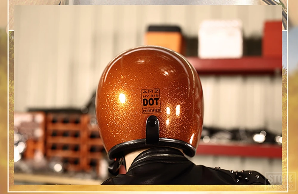 AMZ винтажный мотоциклетный шлем Casco Moto крест Половина лица Мото шлем Ретро Casco скутер шлемы с точка сертификации