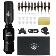 Tattoo Machine Kits RCA Interface Wireless Tattoo Power Supply Rocket Rotary Tattoo Pen Kit With Cartridges Needles