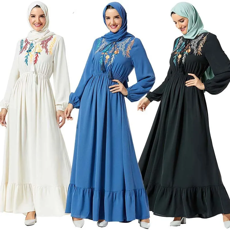 Muslim Islamic Women Long Shirt Dress Turkish Arab Modest Button Abaya Kaftan