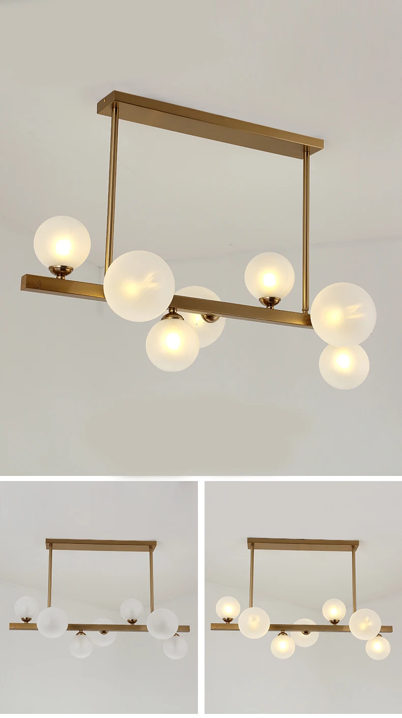Modern Glass Ball Chandelier Designer Living Room Chandelier Lighting Vintage Dinning Room Hanging Light Fixture Luster