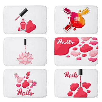 

Nail Polish Theme Printing Bedroom Room Bathroom Doormat Kitchen Carpets Non-slip Colorful Flower Floor Mat mat836