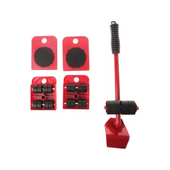 

Furniture Transport Lifter Heavy Stuffs Moving Tool Set Furniture Mover Tool 4 Wheeled Mover Roller+1 Wheel Bar Hand Tool