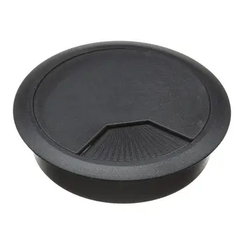 

3 Pcs Black Plastic Desktop Computer 80mm Grommet Cable Hole Cover