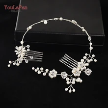 YouLaPan HP16 свадебная тиара свадебные гребни ручной работы жемчужные свадебные аксессуары для волос для свадьбы украшения для волос Головные уборы Свадебные тиары