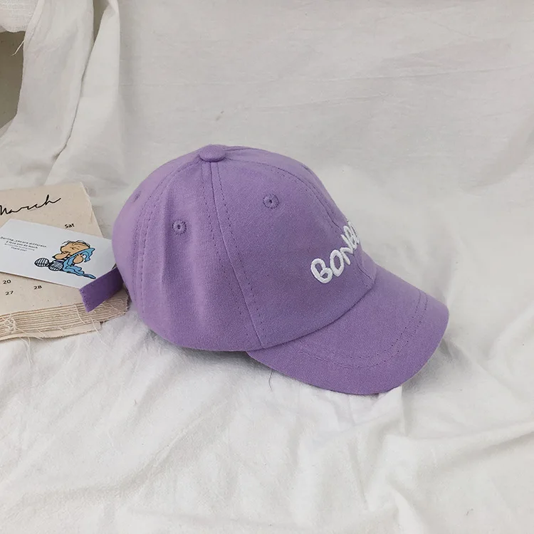 Korean Style Boys Girls Letters Embroidery Fashion Baseball Cap 1-6 Years Kids 6 Colors Casual Hats