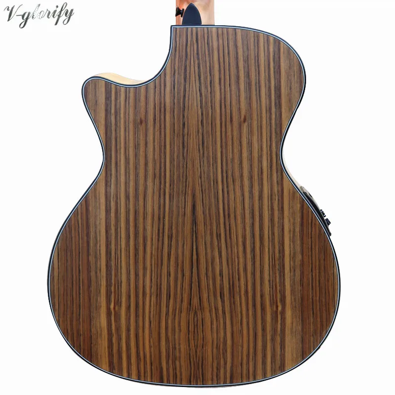 40 дюймов hickory деревянная электроакустическая гитара с эквалайзером тюнер хороший звук видео туристическая гитара РА подарок
