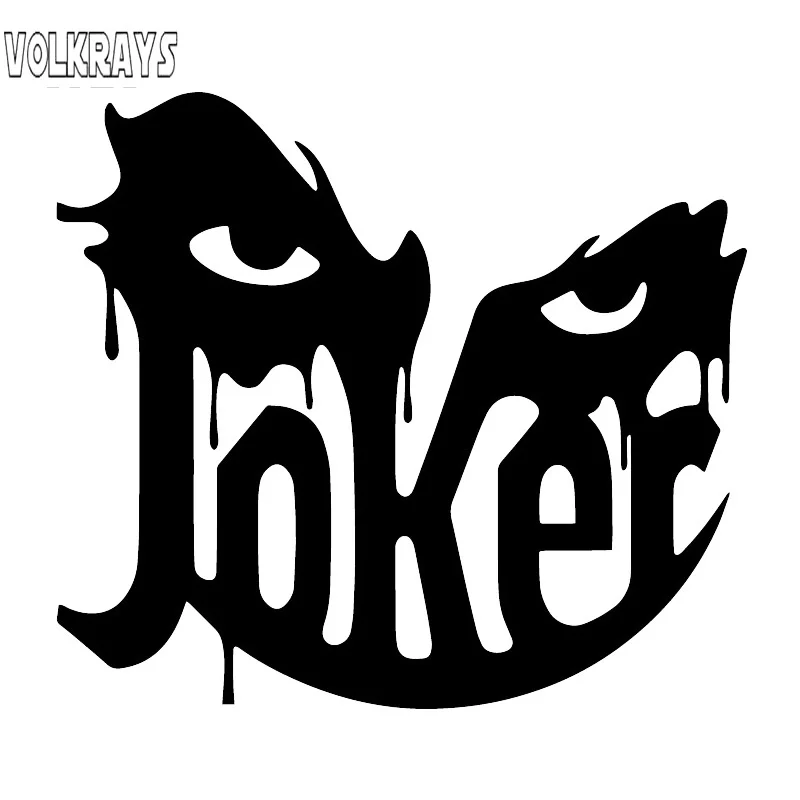 Volkrays calcomanía del coche de personalidad accesorios de cara de Joker cubierta impermeable reflectante rasguños Horro calcomanía de vinilo, 13cm * 14cm