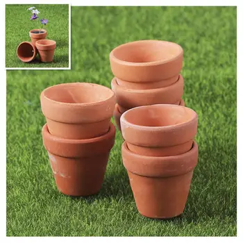 

10pcs Mini Terracotta Pot Clay Ceramic Pottery Planter Cactus Flower Pots Succulent Nursery Pots Great for Plants Crafts 5.5x5cm