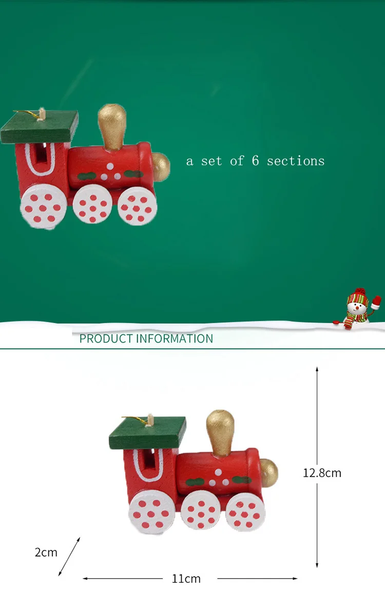 6 шт./компл. деревянный локомотив рождественские украшения Детские Подарочные игрушки Рождественская игрушка украшения вечерние украшения для дома Navidad