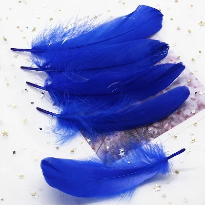 Blue 50pcs Природные Перья гусиные перья Лебедь перо около 4-6 дюймов 10-15 см Смешанные цвета плащи для свадебной вечеринки Ремесло Декор 50 шт - Цвет: Blue 50pcs