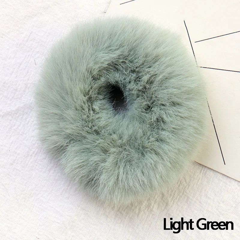 Light green Женское кольцо для волос эластичные резинки для волос плюшевые спортивные танцевальные бархатные мягкие очаровательные резинки для волос аксессуары для волос - Окраска металла: Light green