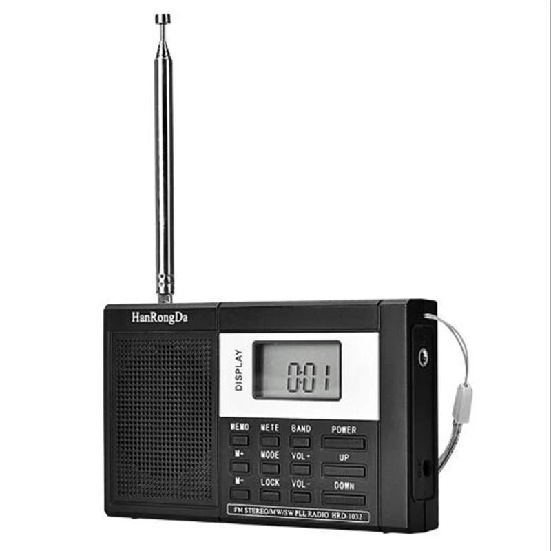 Светодиодный Радио Колонки портативный FM/AM радио mw и SW плеер цифровой мини радио Многофункциональный портативный стерео FM радио RD. 1032