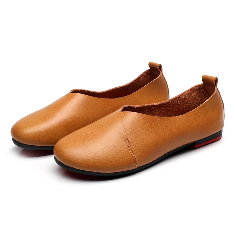 

Retro MORI Series Literature And Art New Style Genuine Leather Daily Life Origional Solid Color Shoes Flat Low-Cut Large Size Co