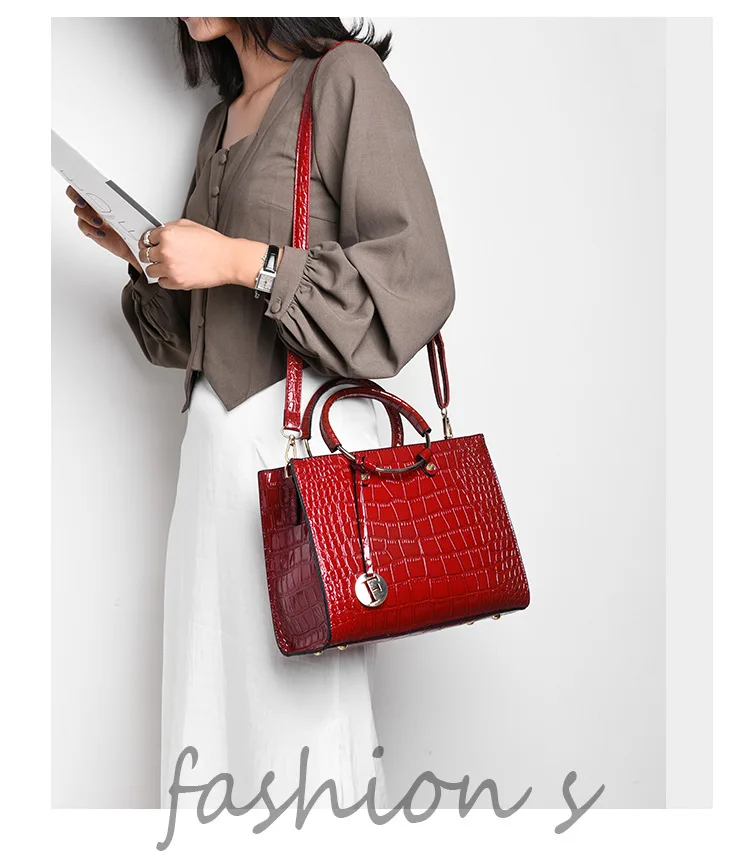 Alligator Pattern Women Handbag Purse New Fashion PU Totes Simple Large Capacity Cross Body Bag Lady Shoulder Messenger Bag