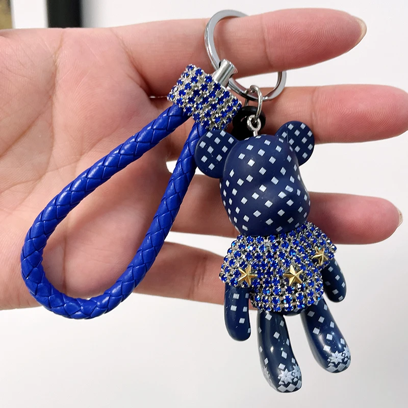 Carsine Rhinestone Bear Keychain Bag Pendant Style 6