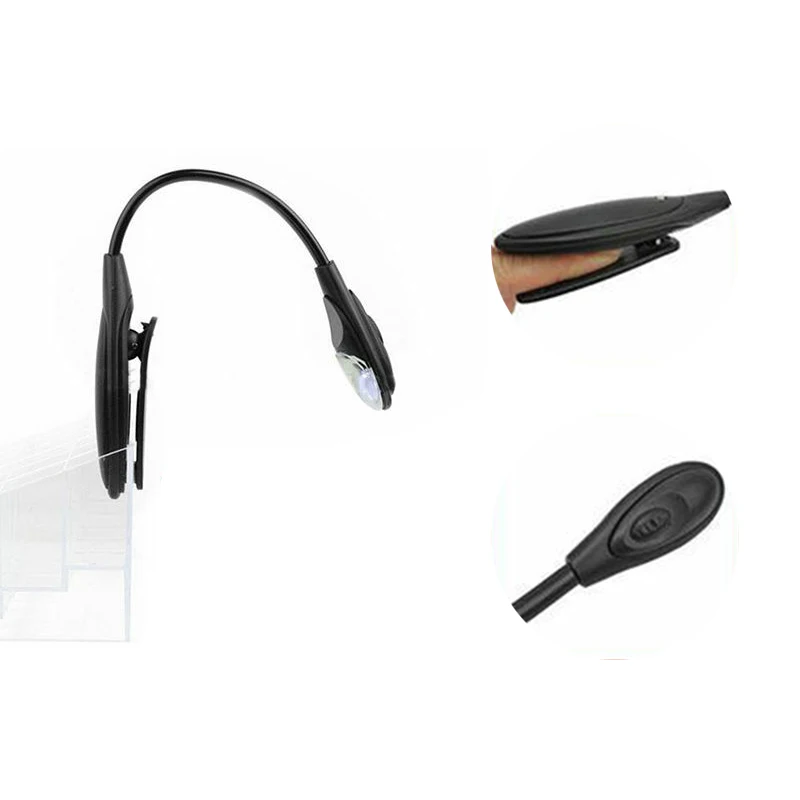  Flexible Reading LED Light Book Light Clip-on Beside Bed Table Desk Lamp Mini LED book light music  - 32959738458