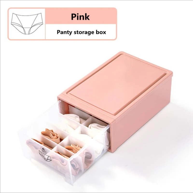 Коробка для хранения, носки, бюстгальтер, нижнее белье, коробка для хранения, отдельная шкатулка с отделкой, тканевые органайзеры для отделки - Цвет: Pink panties