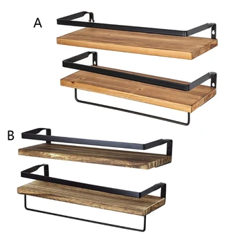 

2-Pack 16 Inch Wooden Floating Shelves Wall Mounted Rustic Wood Wall Shelves for Bedroom Bathroom Living Room Kitchen