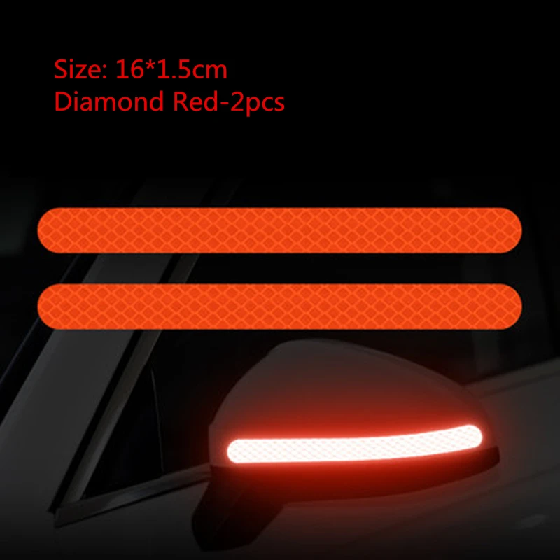 Car Rearview Mirror Reflective Stickers Warning Car Strip Reflective 2PCS T5C0 