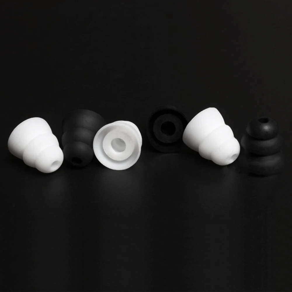 3 Pairs 6 PCS Three Layer Silicone In-Ear Earphone Covers Cap Replacement Earbud Tips Earbuds eartips Earplug Ear Pads Cushion