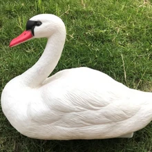 Плавающая Рыбалка Реалистичная приманка статуя белый легкий открытый украшение для двора Охота пруд птица фигурка лебедя сад
