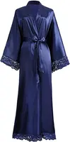 2019 New Silk Satin Lace Robes Bridesmaid Bride Robes Wedding Long Robe Bathrobe Womens Robe Lingerie Robe - Image 2