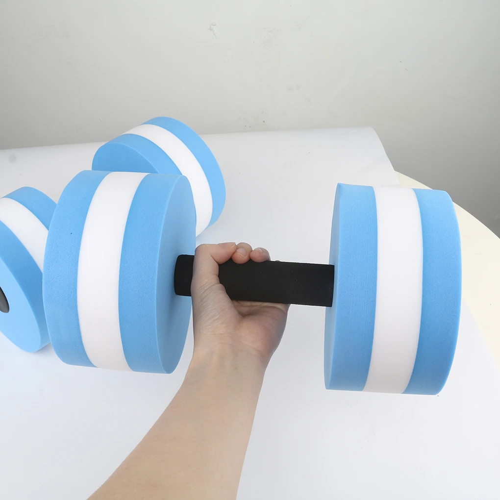 1 Pair Water Aerobics Dumbbell Float Aquatic EVA Elastic Barbell Aqua Fitness Pool Swimming Yoga Exercise Accessory