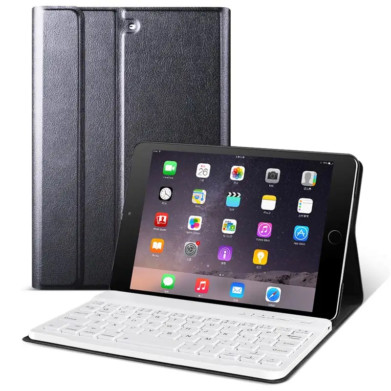 Для Apple iPad mini 1 2 3 чехол с клавиатурой 7,9 дюйма для iPad mini, чехол с клавиатурой, Ультратонкий Роскошный чехол с Bluetooth - Цвет: black white