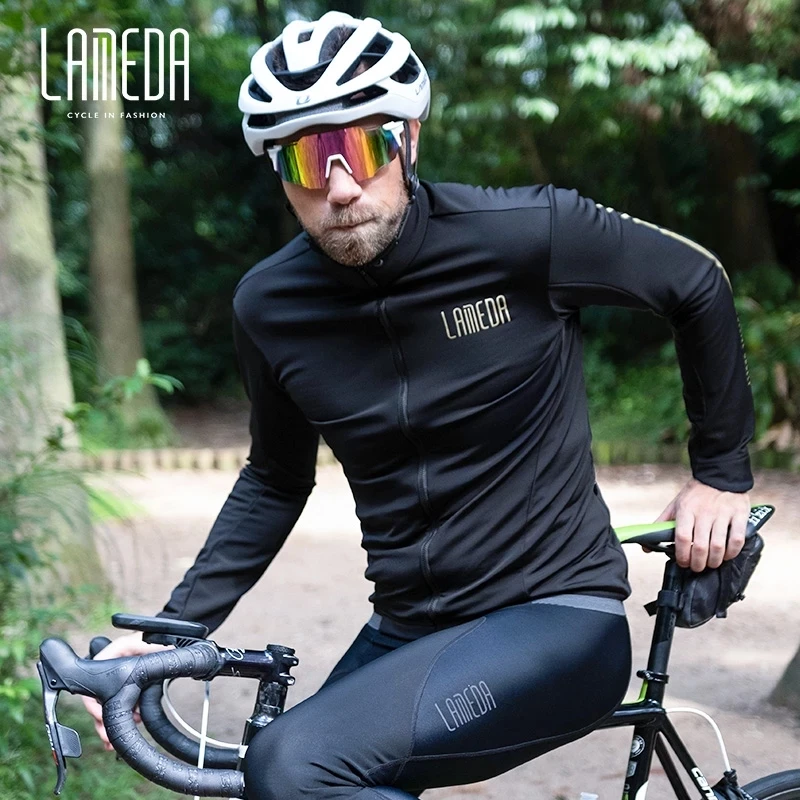 Lameda Tight Autumn Winter Fleece Warm Cycling Jersey Men's