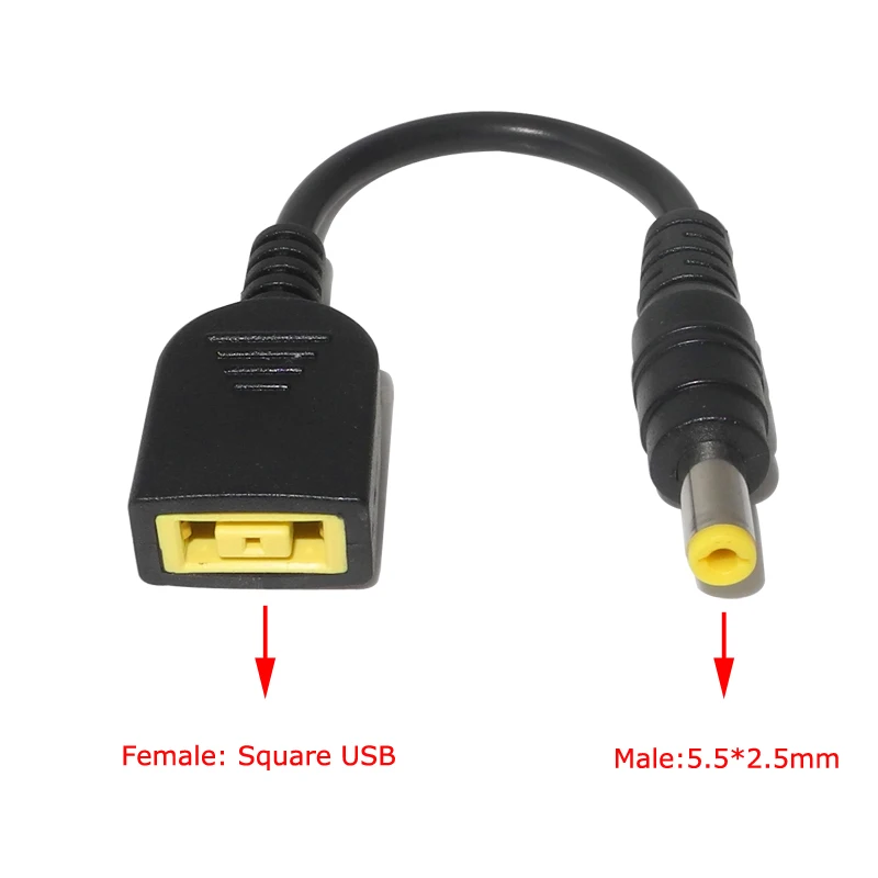 

DC Square Plug Female To 5.5x2.5mm Male Power Adapter Converter Connector Cable Cord for Asus Toshiba Charger Adapter