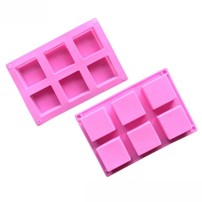 Cake Tools 6 Square Silicone Mould DIY Chocolate Baking Tools Fragrant Gypsum Mold Easy Demould Soap Shaper Bakery Accessories