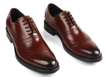 

England Leather Shoes Men Shoes Leather Shoes Pointed Toe Low Top Lace-up Formal Wear Leather Shoes Style Men