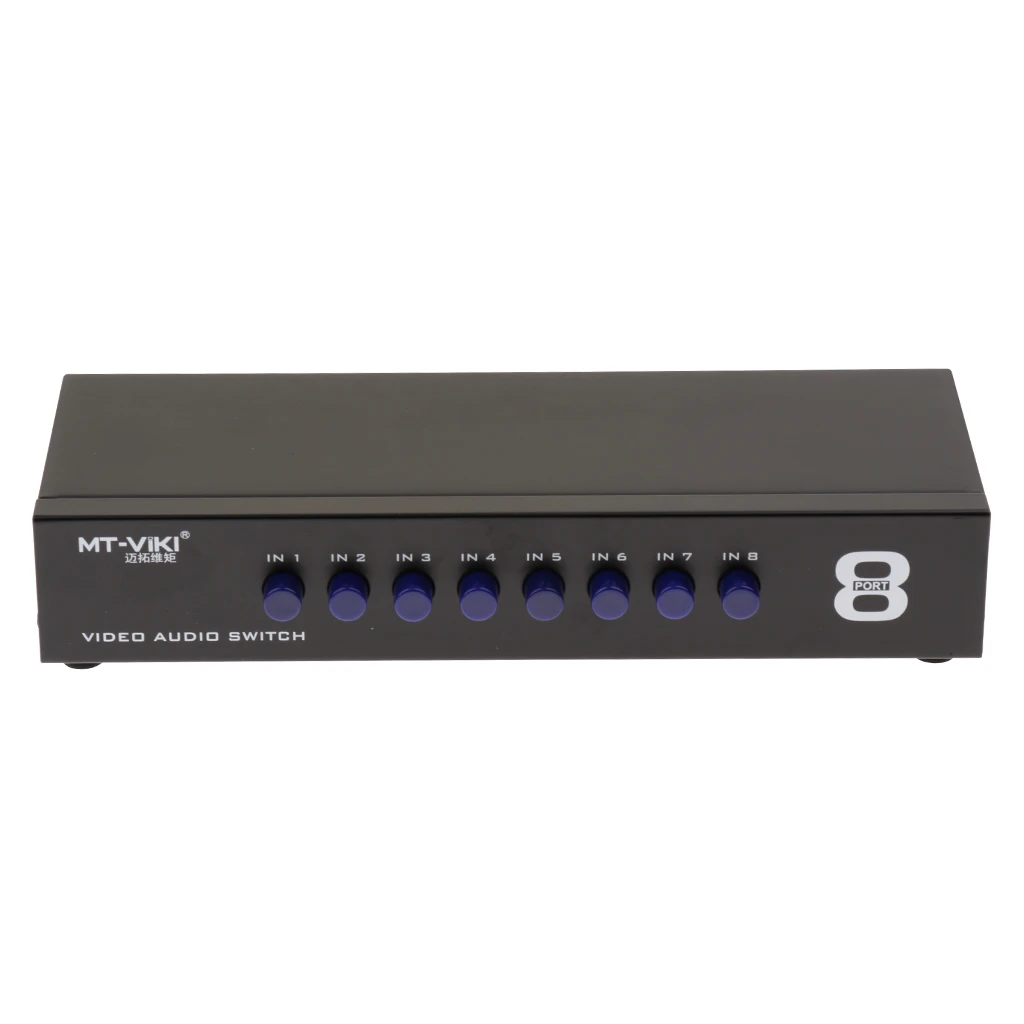 AV Switch Box Switcher 8-Way RCA Stereo Audio/Video Composite Selector