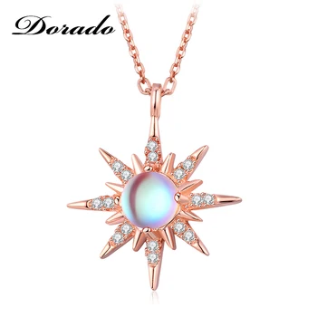 

Dorado 925 Sterling Silver Necklaces AAA Zircon Pendant Necklace Color Gold Plated Chain Necklace for Women Silver