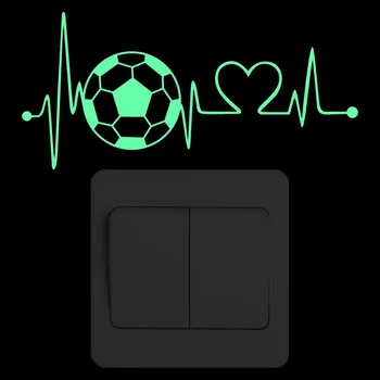 

Soccer Heartbeat Wall Decal Glowing Football Switch Sticker for Boys Bedroom Kid Room DIY Decoration Home Decor Luminous Sticker