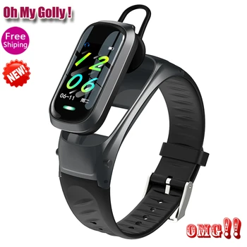 

OMG B9 Smart Watch For Women Men With Bluetooth Headphone Hate Rate Blood Pressure Monitor Sport SmartWatch Android IOS PK M1 M2