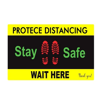 

Safety Sign Floor Stickers Non Slip Warning Supermarket Self Adhesive Notice Keep Distance Outdoor Subway Station PVC Easy Use