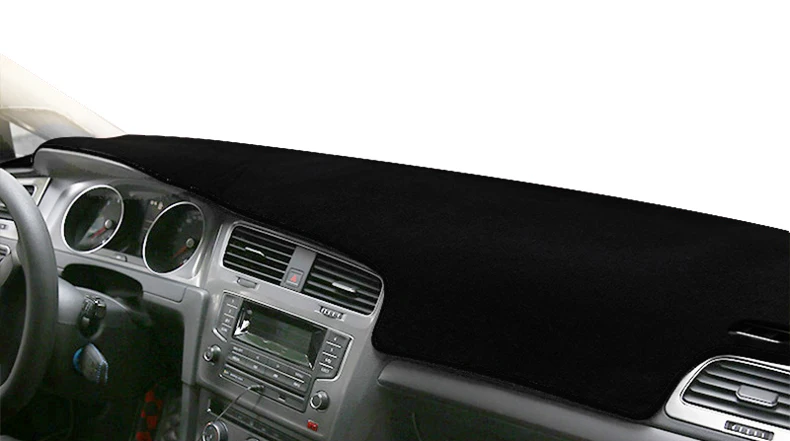 Для VW Golf 7 MK7 2013~ Противоскользящий коврик для приборной панели Защита от солнца коврик для автомобиля аксессуары - Название цвета: Polyester black