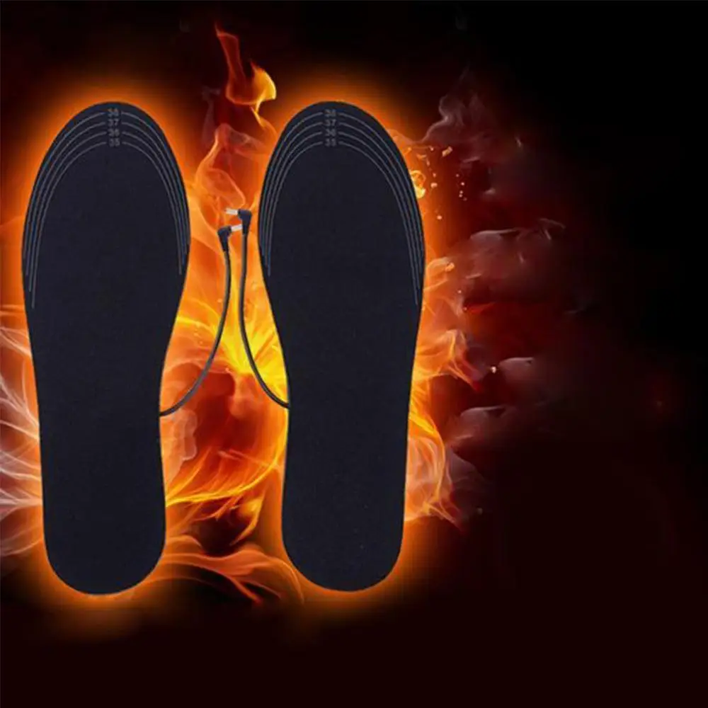 1 пара USB стельки с подогревом теплые для ног носки зимние уличные спортивные