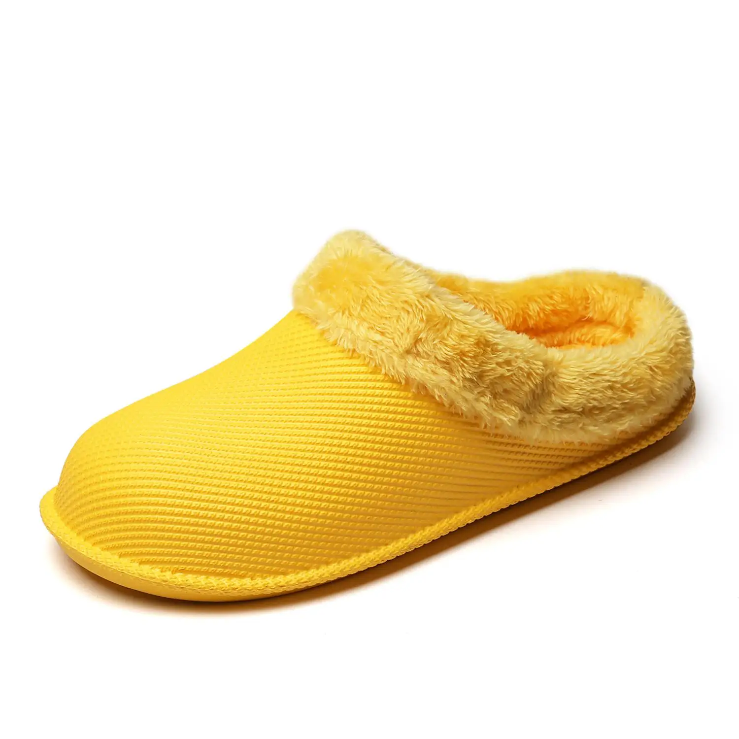 Cajacky зимние Для мужчин тапочки плюшевые теплые тапочки Водонепроницаемый зимняя обувь Домашние тапки большой Размеры; большие размеры 36-47 пара шлепанцы обувь - Цвет: yellow