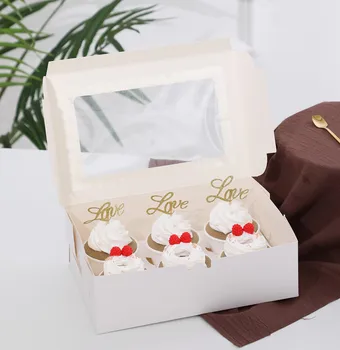 

20pcs Net red packaging cakecup white paper boxes birthday party favors baking package cake dessert box candy chocolate gift box
